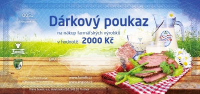 Dárkový poukaz v hodnotě 2000 Kč