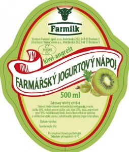 Farmářský jogurtový nápoj kiwi-angrešt 500 ml